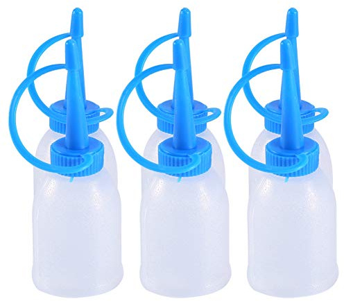 Hapivida Botellas Aplicadoras de Punta de 30ML, Botella de Pegamento Translúcido Vacía de Plástico, Herramienta Artesanal de Quilling para Pintura Acrílica, Tinta Líquida Al óleo, 6 Uds.