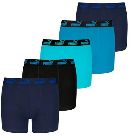 Puma Boxer básico para niños (5 Unidades), Azul, 146-152