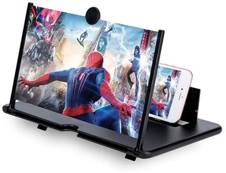 JUYUANDE Agrandisseur ecran Telephone 16 Pouces, 3D HD Loupe pour Regarder des vidéos de Films, Pliable Agrandisseur ecran pour Alle Smartphone (Noir)