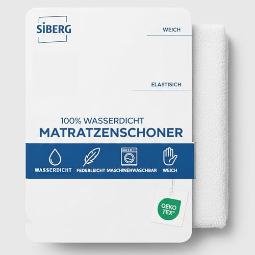 Siberg Wasserdichter Matratzenschoner 90 x 200 cm - Atmungsaktive Inkontinenzunterlage & waschbare Matratzenauflage aus Baumwolle - Matratzenschutz, Mattress Topper (90 x 200cm)