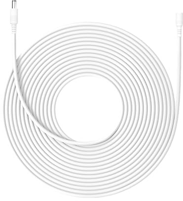 Clearhill 10 m 1-pack DC-förlängningskabel, 5,5 mm × 2,1 mm hona till hane strömledning för LED-band, säkerhetskamera, router, 5V–24V DC-adapter m.m.