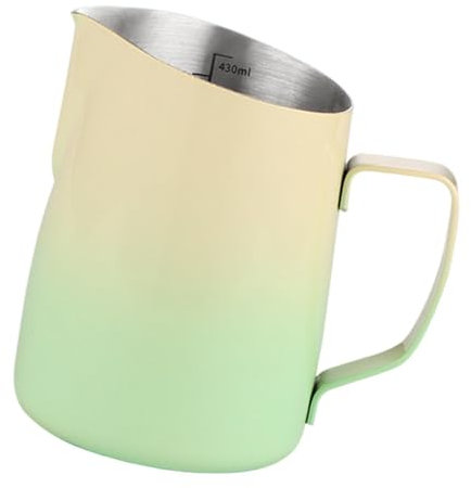 YWJLQH Brocca Schiuma di Latte Jug Coppa di Latte Letta Da Usare Coppa D'arte per Espresso per Latte per Cioccolata Al Cioccolato di Cioccolata Caffetteria M, Verde