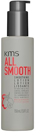 KMS AllSmooth Smoothing Lotion, Ideal for Fine to Thick Hair Needing Manageability, Smoothness, Frizz Reduction, Heat Protection Up to 230o, With Upcycles Olives, Vegan formula, Peta Approved,150ml