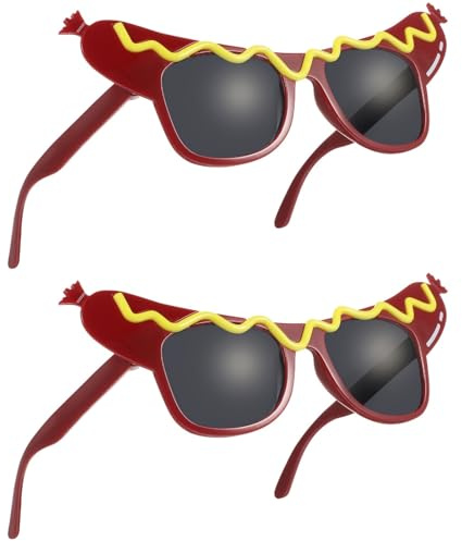 BESPORTBLE 2 stycken roliga dansfest make-up glasögon, Hot Dog glasögon för maskerad, karneval, kostymtillbehör, flerfärgad