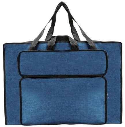 MHADBKH Bolsa portátil de pintura de acuarela, bolsa de transporte, bolsa de almacenamiento, pequeña carpeta de arte con asa para obras de arte, lienzo, bocetos al aire libre, Blue, Talla única