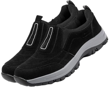 Enjerr - Scarpe ortopediche da uomo, Dallader, con supporto per arco plantare, casual, comode, antiscivolo, leggere, sneaker da esterno, Nero , 50 EU