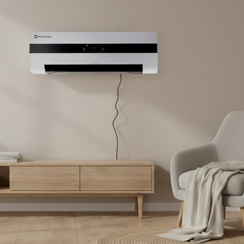M Mimotec – Termoventilatore ceramico da parete Dad 3000W, silenzioso <45 dB, con telecomando, display LED, timer e griglia oscillante, protezione IPX2 e contro il surriscaldamento
