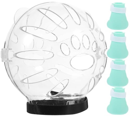 Cabilock Casco Evitar Garras para Protector con Transparente Gatos de Arañazos Silicona Ajustable Anti-mordeduras para Proteger y Adecuado Después de Cirugía