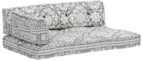 vidaXL Palettensofa Auflage Palettenkissen Set Palettenpolster Paletten Kissen Polster Sitzkissen Rückenkissen Hellgrau Stoff Patchwork