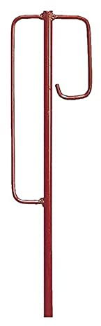 NOOR Pfosten rot für Amphibienschutzzaun Krötenzaun - Laterneneisen mit UVV-Bügel aus geriffeltem Rundstahl 118 cm Ø 10 mm - Absperrleinenhalter Berliner Modell mit angeschmiedeter Spitze