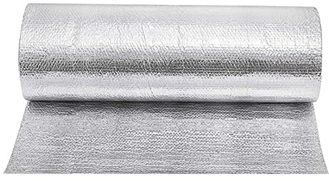 ZAURBA Self-Adhesive Double Aluminium Bubble Foil Insulation Loft, Attic, Garage, Shed, Hutch, Kennel, Campervan, Greenhouse Radiator Insulation Foil 3mm Thick (Size : 1mx4m)