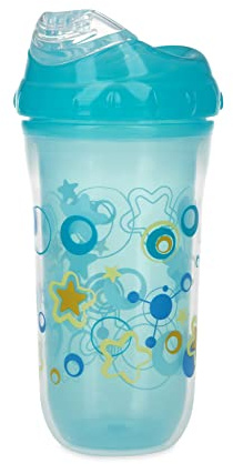 Nuby No-Spill Insulated Cool Sipper- Aqua, 1 Pack, 9oz/ 270 ml