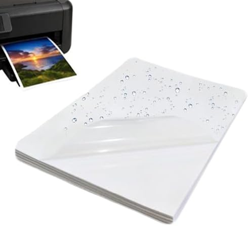 Utskrivbar Vinyl Klistermärke, 15 Ark för Utskrift, A4 Genomskinlig, för Bläckstråleskrivare och Laserskrivare