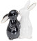 levandeo Deko Hase Paar H10cm Schwarz Weiß Gold Figur Ostern Deko Aufsteller Tischdeko