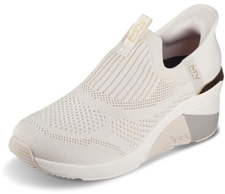 Skechers Women's A-Wedge-Crecent Hands Free Slip-ins Sneaker, Taupe, 6.5