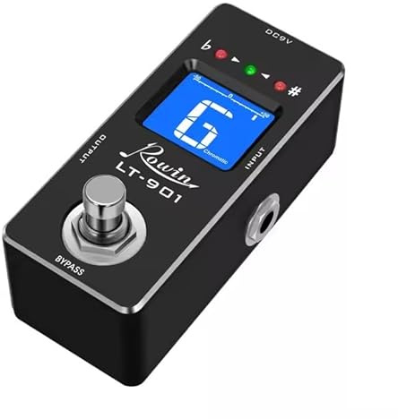 Rowin LT-901 Chromatisches Gitarren-Tuner-Pedal - True Bypass, ultraschnelles Tuning, LED-Display, kompaktes Design für E- & Bassgitarren, DC 9V betrieben, kein Adapter enthalten