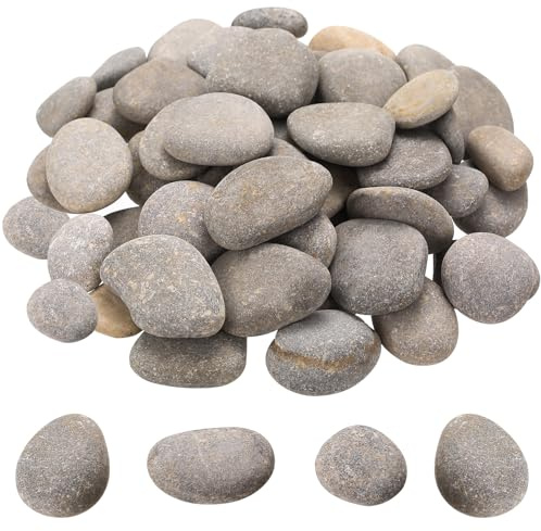50 Pcs Piedras para Pintar, 1-3 cm Guijarros Planos para Pintar, Piedras Decorativas Naturales Lisas, Rocas de Río para DIY Manualidades, Proyectos de Pintura y Decoración