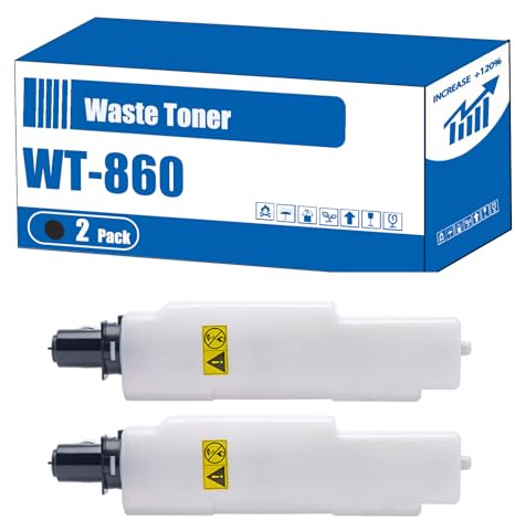 Compatible for Kyocera WT-860 Waste Toner Container TASKalfa 3050ci 4500i 3500i 4550ci Printers, High Yield 35000 Pages, Accurate Imaging Rich Colors (2-Pack Black)