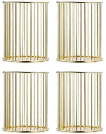 Bofanze 4 Pezzi Portapenne Metallo Oro Portapenne Rotondo da Scrivania Porta Pennelli Dorato Porta Pennelli Make up Portapenne Multifunzione per Pennelli da Trucco, Matite, Spazzolini da Denti