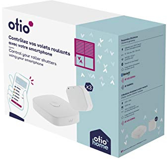 Otio - Pack de Persianas Enrollables Conectadas - 1 Box + 3 Módulos - Gestión a Distancia, Instalación Rápida, Compatible con Interruptores - Evolutivo Emisores/Receptores - Blanco