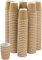 Streetfood Packaging Disposable Bio Paper Coffee Cups, [8oz, 230ml, 100ml ] Kraft Brown Bamboo Eco Cups for Beverages, Party, Wedding, Anniversary, Birthday Supplies (8oz (230ml), Kraft Ripple)