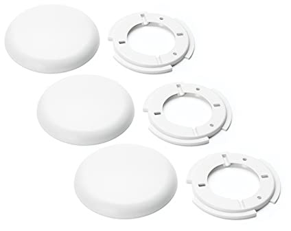 ORION LIGHTSTYLE Couverture extra-plate 3 pièces Boîte de dérivation PVC blanc Baldaquin Prise de plafond, ronde, 100mm