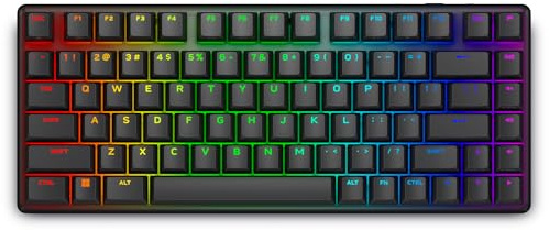 Alienware Pro Wireless-Gamingtastatur – 75% Formfaktor, Lineare mechanische Alienware Switches, Hot-Swap, 2.4 GHz Bluetooth 5.1 USB-C, AlienFX RGB, PBT, 5 Profile, US QWERTY, Dark Side of the Moon