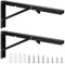 Klappkonsole, Schwerlast Scharniere Klappbar, Winkel Regalträger, Eisen Klappwinkel 90 Grad, Winkel Klappbar Regalwinkel für Zuhause, Küche, Büro, Tisch, Wand - Schwarz（16 Zoll）
