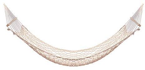 DIGJOBK Hamacs d'extérieur portable pour 1 à 2 personnes en maille de coton blanc pour porche, plage, terrasse, chambre à coucher