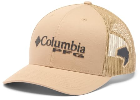 Columbia Unisex PFG Logo Mesh Snap Back, Beach/Bass, One Size