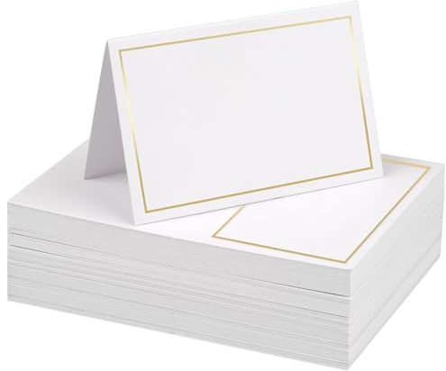 Tischkarten Blanko,100 Stück Platzkarten Hochzeit,Namensschilder mit Goldfolienrand für Hochzeit Geburtstag Kommunion Taufe Party Festival