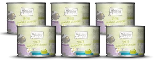 MjAMjAM - Premium Nourriture Humide pour Chats - Senior - Duo de Canard Tendre & Lapin, Paquet de 6 (6x200g), sans céréales