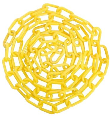 Qiwieod Sicherheitskette, Absperrkette | Achtung Sicherheitskettenglied - Gelbe Sicherheitsabsperrkette zur Massenkontrolle, Parksperren-Leitpfosten, 3,28 Fuß