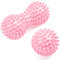URAQT Palline Massaggio, 2 Pezzi Palle per Massaggio Fitness Palline a Riccio, Set di Palline da Massaggio per Alleviare lo Stress, Massage Balls per Automassaggio, Recupero Muscolare(Rosa)