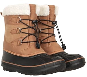 Mountain Warehouse Bottes de neige décontractées à lacets adaptatives pour enfants – Chaussures imperméables avec lacets élastiques – Ski d'hiver, sport, marche, peau, 36 2/3 EU