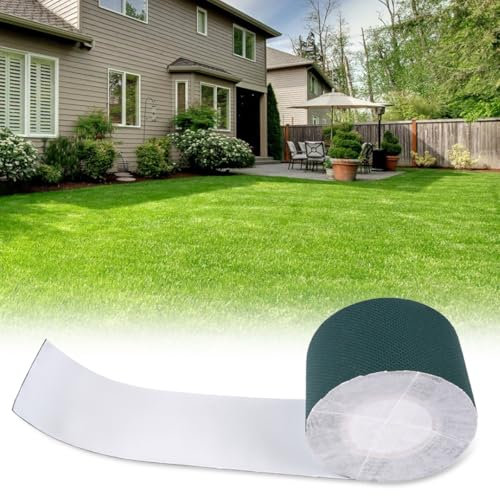 Cinta Cesped Artificial Adhesiva 5cmx5m, Cinta Doble cara Adhesivo Cesped Artificial, Cinta de Unión para Césped Artificial para la Fijación y Conexión de Césped Artificial, Alfombra al Aire Libre
