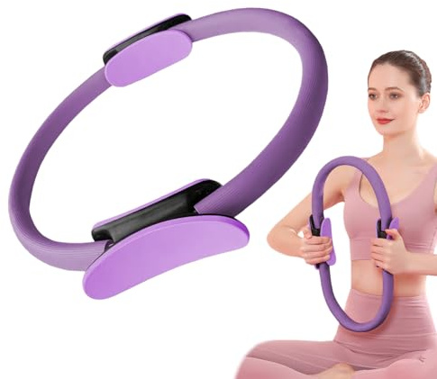 Anillo de pilates – 38 cm Yoga Magic Fitness Circle Pilates anillo para mujer para tonificar muslos, brazos y núcleo interno (morado)