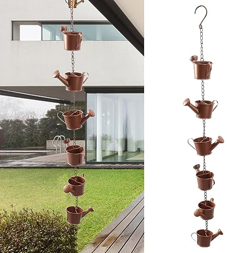 Topyond Catena di Pioggia grondaie, Ferro da 90 cm, Melodia di Decorazione del drenaggio, Catena di Pioggia Decorativa per Giardino