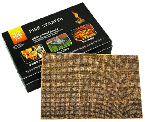 Bounbal 128 Pack,Natural Fire Starter Cubes for BBQ,Campfire,Fireplace,Indoor Outdoor Use,Grill Charcoal Wood Stove Fire Pit Chimney,All-Natural Odorless Wax Fire Starters