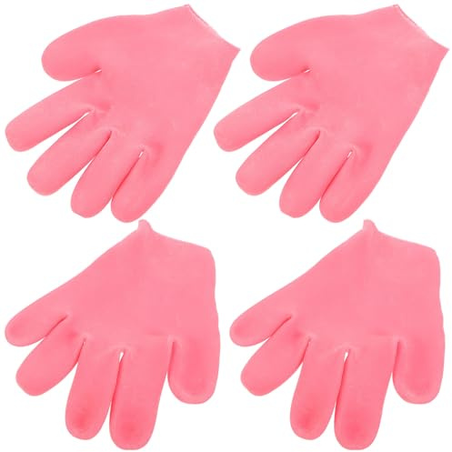 MAGICLULU Guantes Hidratantes de Silicona para Manos Secas 2 Pares para Uso Nocturno Guantes para Aplicar Loción Piel Seca Durante la Noche