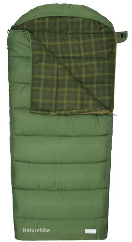 Naturehike Big & Tall Flannel Sleeping Bag for Adults, XXL Sleeping Bag for All Seasons, Machine Washable Sleeping Bags for Camping Hiking Hunting, Compression Sack Included