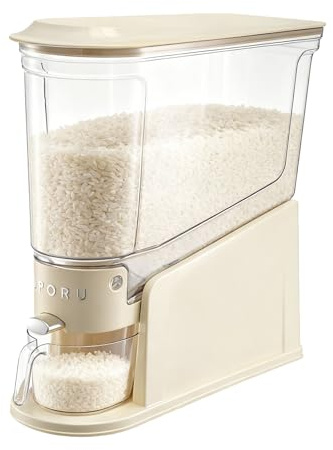GREENSAPPIRE Large Airtight Rice Dispenser & Grain Storage Container with Lid and Date Tracker – Cereal & Dry Food Storage Bin for Kitchen