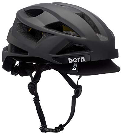 Bern FL-1 Pave Bike Helmet, MIPS Rotational Impact Protection, Matte Black w/Visor - Small