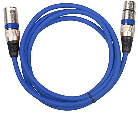 3 Pin XLR Maschio a XLR Microfono Femminile Cavo Cavo bilanciato Patch Piombo OFC Cavo di estensione per Amplificatore miscelatore microfono (blu 3 m)