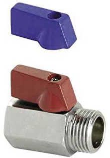 Robinet à boisseau sphérique 1/2 pouce AG-IG - Vanne d'arrêt en laiton nickelé avec joint PTFE – Robinet d'arrêt avec poignée papillon – Convient à l’eau potable