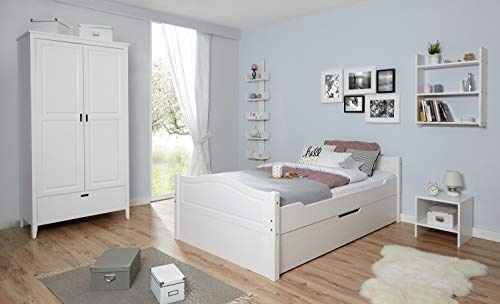 TiCAA Einzelbett Leni 120x200 Kiefer weiß