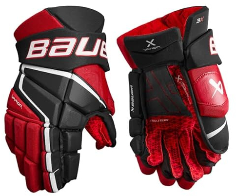 Bauer Vapor 3X Handschuhe Senior, Größe:14 Zoll, Farbe:schwarz/rot