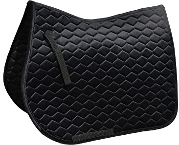 Rhinegold Velvet Hexagon GP Saddle Pad-Pony-Black