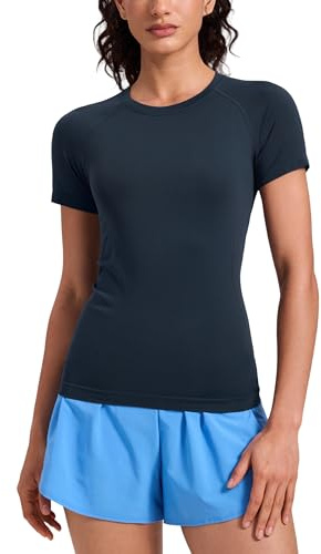 CRZ YOGA Seamless T-Shirt Hip Length Twilight Blue 8