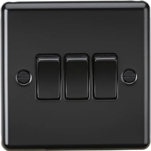 Knightsbridge 10AX 3G 2 Way Plate Switch - Matt Black